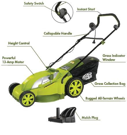 Sun Joe 17-Inch 13-Amp Electric Lawn Mower/Mulcher – MJ403E